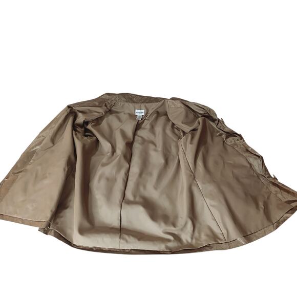 CHICO'S 1 Jacket Windbreaker Medium Pockets Satin Khaki Green Transition‎ Basic - Picture 6 of 11